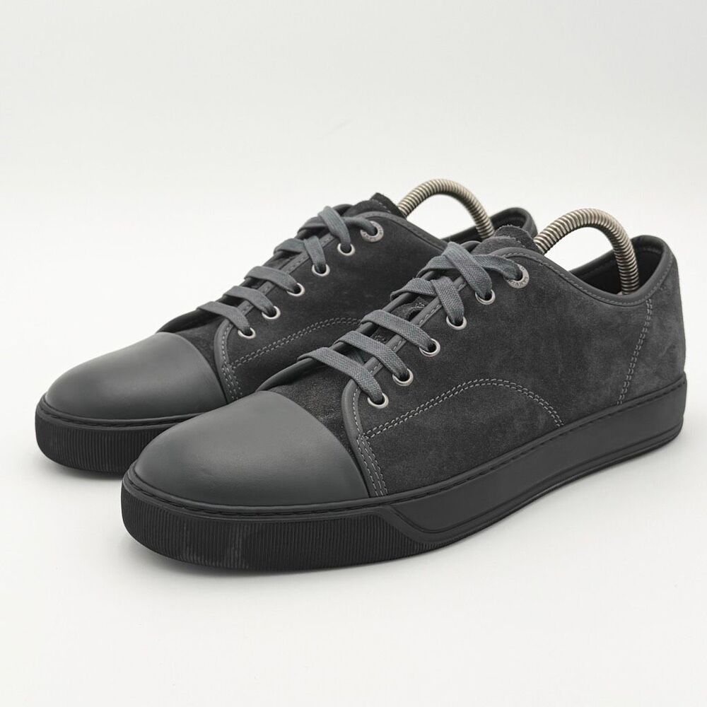 Lanvin DBB1 Leather and Suede Cap Toe Lace Up Comfort Fashion Sneakers in Blue B
